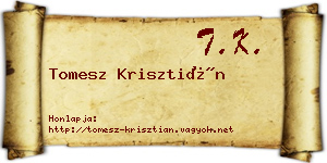 Tomesz Krisztián névjegykártya